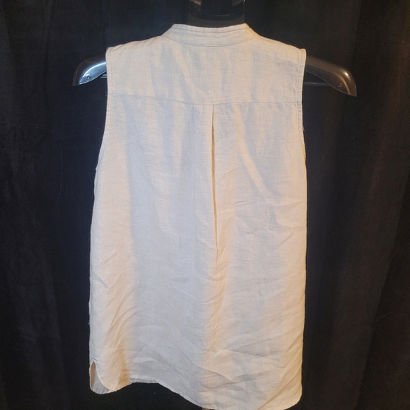 Sleeveless Cream Linen Top - Picture 3 of 8